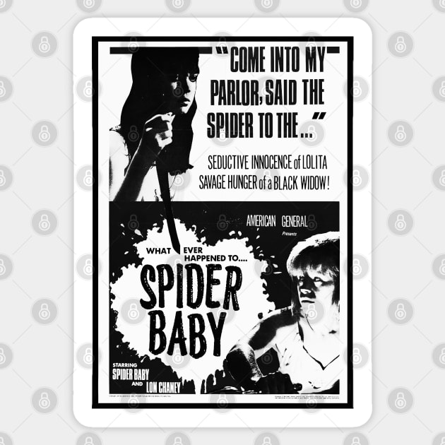 Spider Baby Sticker by BlackAndWhiteFright